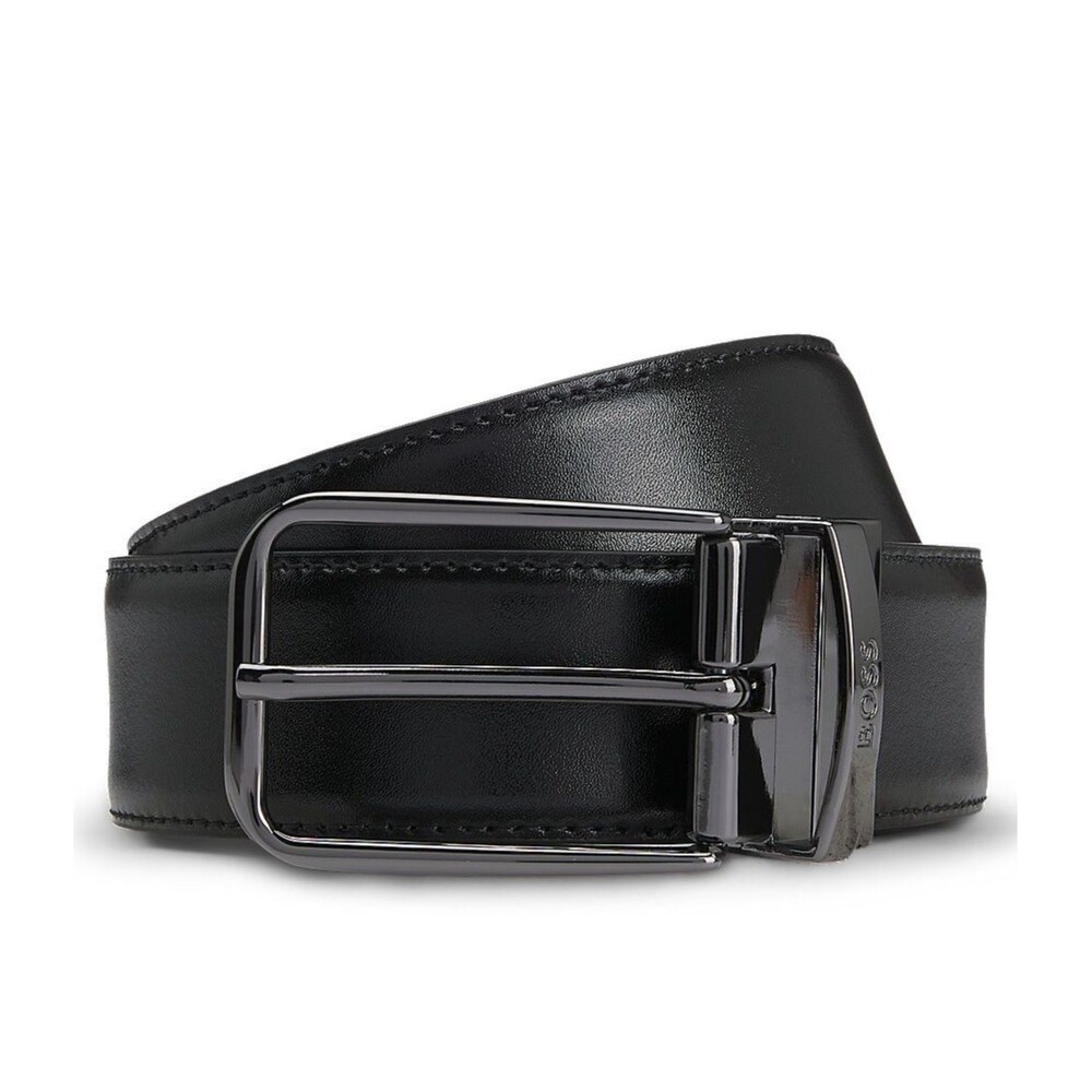 HUGO BOSS Belt Mens Size 40 Black Brown Reversible Leather CHUCK